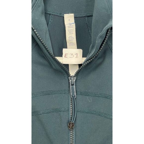 Women Lululemon Define Jacket Mesh Vent Luon Blue Borealis Sz 8 Athleisure - Picture 5 of 10